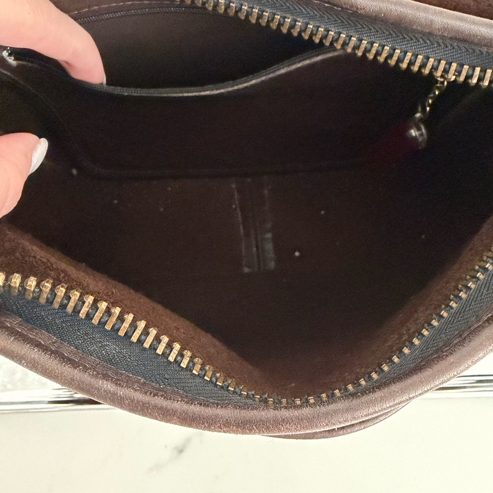 COACH VINTAGE 70'S # 9170 CLASSIC SHOULDER BAG POUCH, VG MOCHA BROWN FLAP - Picture 8 of 9